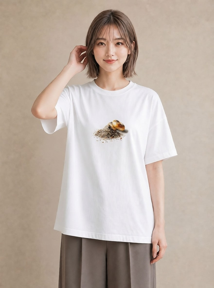 プリントTシャツ レディース ベーグル 食べ物 フード イラスト 親子 20代 白T YMAZO