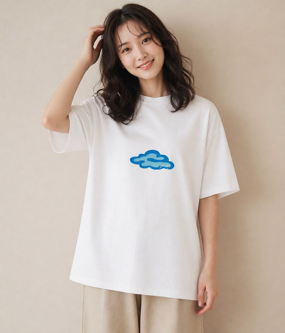 デザインTシャツ レディース 空 星空 宇宙 イラスト 普段使い お揃い 親子 白T YMAZO