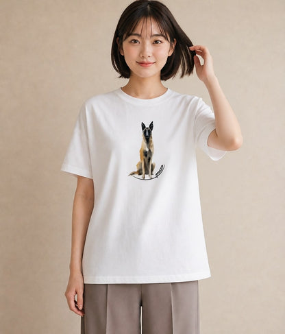 プリントTシャツ レディース 犬好き 犬 いぬ イラスト レイヤード 友達ギフト 白T YMAZO