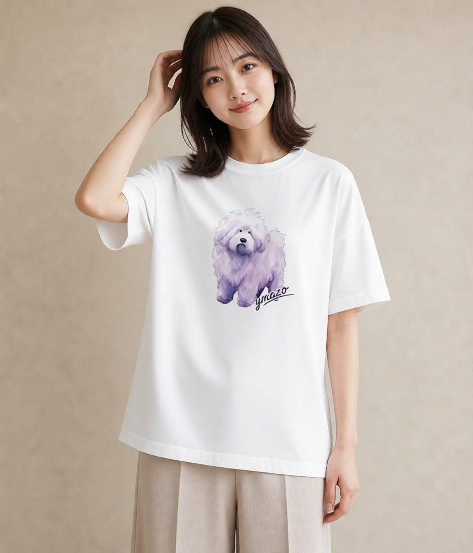 プリントTシャツ レディース アルパカ 動物 アニマル イラスト 北欧風 お出かけ 普段着 白T YMAZO