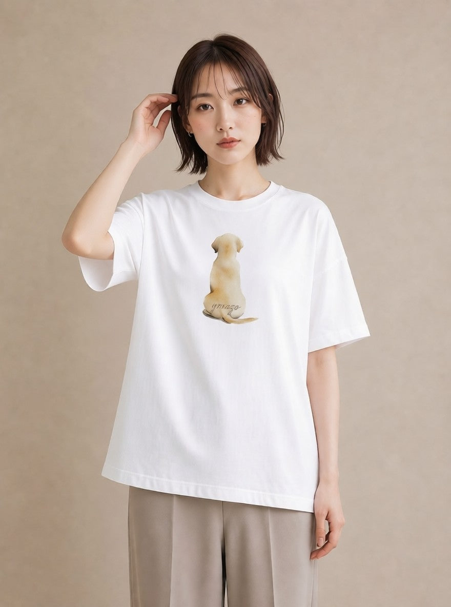 グラフィックTシャツ レディース ラブラドールレトリバー 犬 いぬ イラスト ゆるかわ 週末コーデ 敬老の日 白T YMAZO