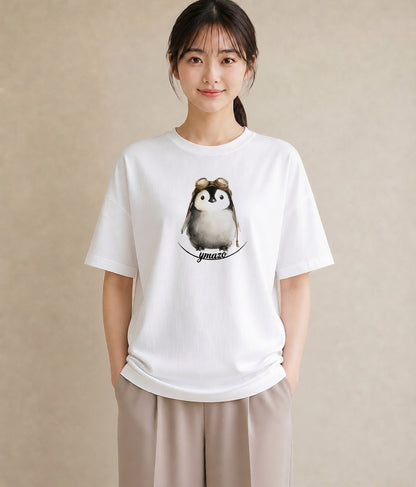 グラフィックTシャツ レディース ペンギン ぺんぎん 動物 アニマル イラスト きれいめカジュアル 秋コーデ おしゃれギフト 白T YMAZO