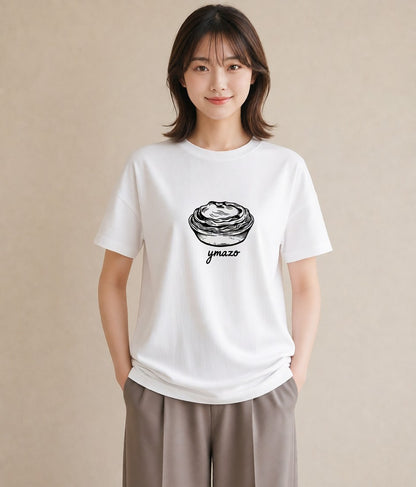 Tシャツ レディース パールピアス アクセサリー ナチュラル アンティーク イラスト ヴィンテージ風 春コーデ 姉妹 白T YMAZO