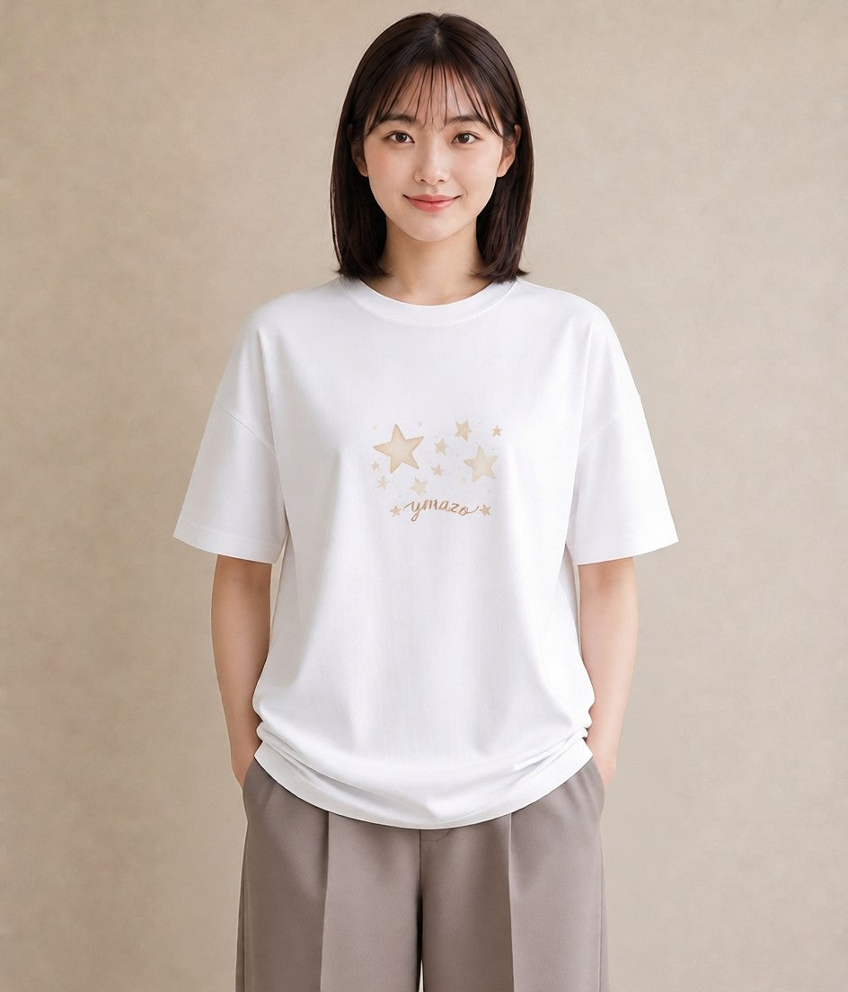 デザインTシャツ レディース 牡牛座 星空 宇宙 イラスト ナチュラル 親子 20代 白T YMAZO