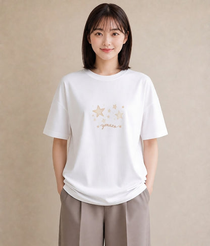 デザインTシャツ レディース 牡牛座 星空 宇宙 イラスト ナチュラル 親子 20代 白T YMAZO