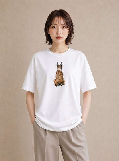 グラフィックTシャツ レディース 保護犬 犬 いぬ イラスト 手描き風 母娘コーデ 自分用 白T YMAZO