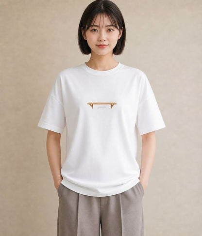 グラフィックTシャツ レディース 雨上がりのベンチ ベンチ ナチュラル アンティーク イラスト ボタニカル 誕生日プレゼント 綿100 白T YMAZO