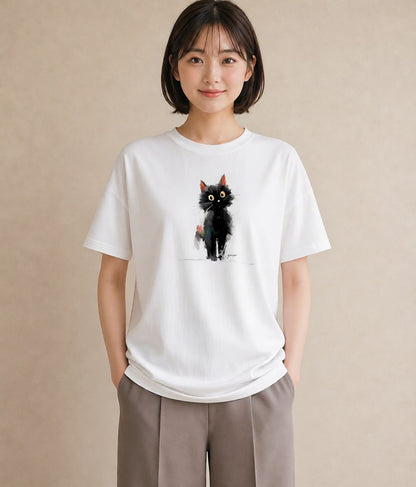 グラフィックTシャツ レディース ペルシャ 猫 ねこ イラスト お洒落 デート 帰省 白T YMAZO