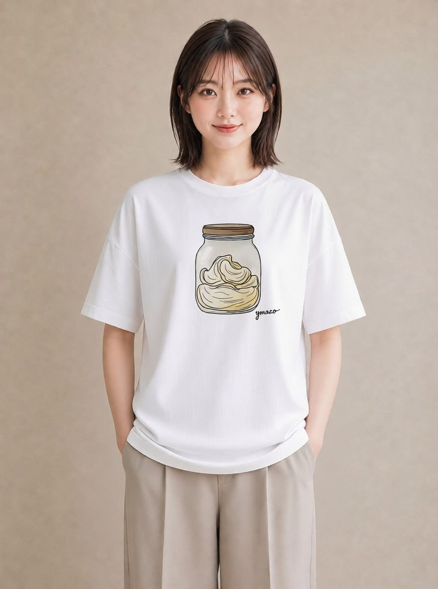 Tシャツ レディース あんみつ 食べ物 フード イラスト おしゃれギフト 社会人 白T YMAZO