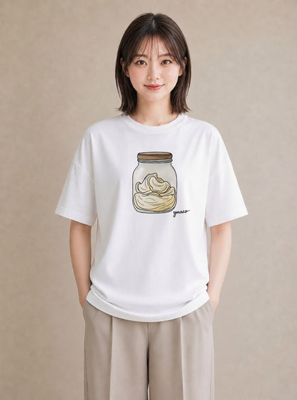 Tシャツ レディース あんみつ 食べ物 フード イラスト おしゃれギフト 社会人 白T YMAZO
