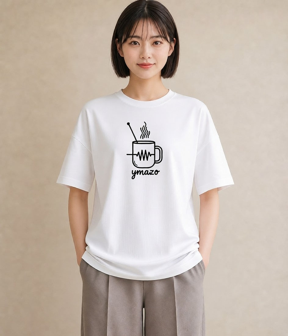 グラフィックTシャツ レディース コーヒー カフェ 珈琲 イラスト ユニーク 春コーデ 姉妹 白T YMAZO