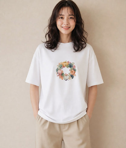 デザインTシャツ レディース 実り 植物 ボタニカル イラスト ナチュラル 休日 ペアコーデ 白T YMAZO