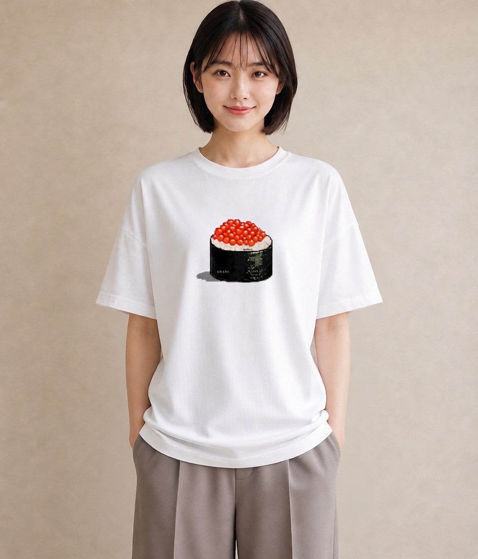 プリントTシャツ レディース お寿司 食べ物 フード イラスト ペアコーデ 秋コーデ 白T YMAZO