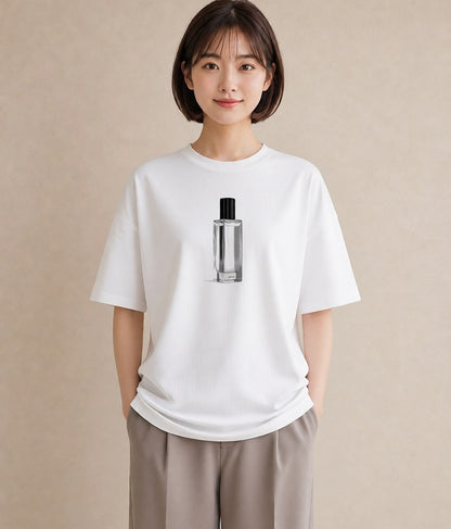 プリントTシャツ レディース 香水 香水瓶 パフューム イラスト ガーリー カフェ巡り 女子会 白T YMAZO