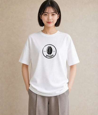 グラフィックTシャツ レディース カフェ カフェロゴ ロゴ イラスト ポップ 休日 ペアコーデ 白T YMAZO