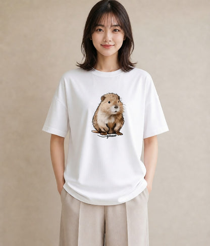 グラフィックTシャツ レディース ロボロフスキー ペット 動物 イラスト こなれ感 夏コーデ 通学 白T YMAZO