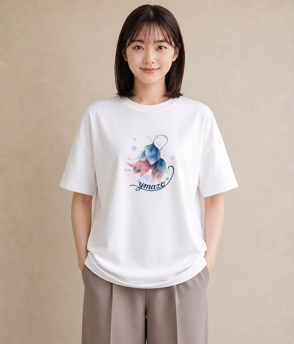 グラフィックTシャツ レディース あさがお 朝顔 花 花柄 イラスト 北欧風 女子会 お揃い 白T