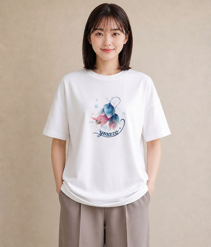 グラフィックTシャツ レディース あさがお 朝顔 花 花柄 イラスト 北欧風 女子会 お揃い 白T