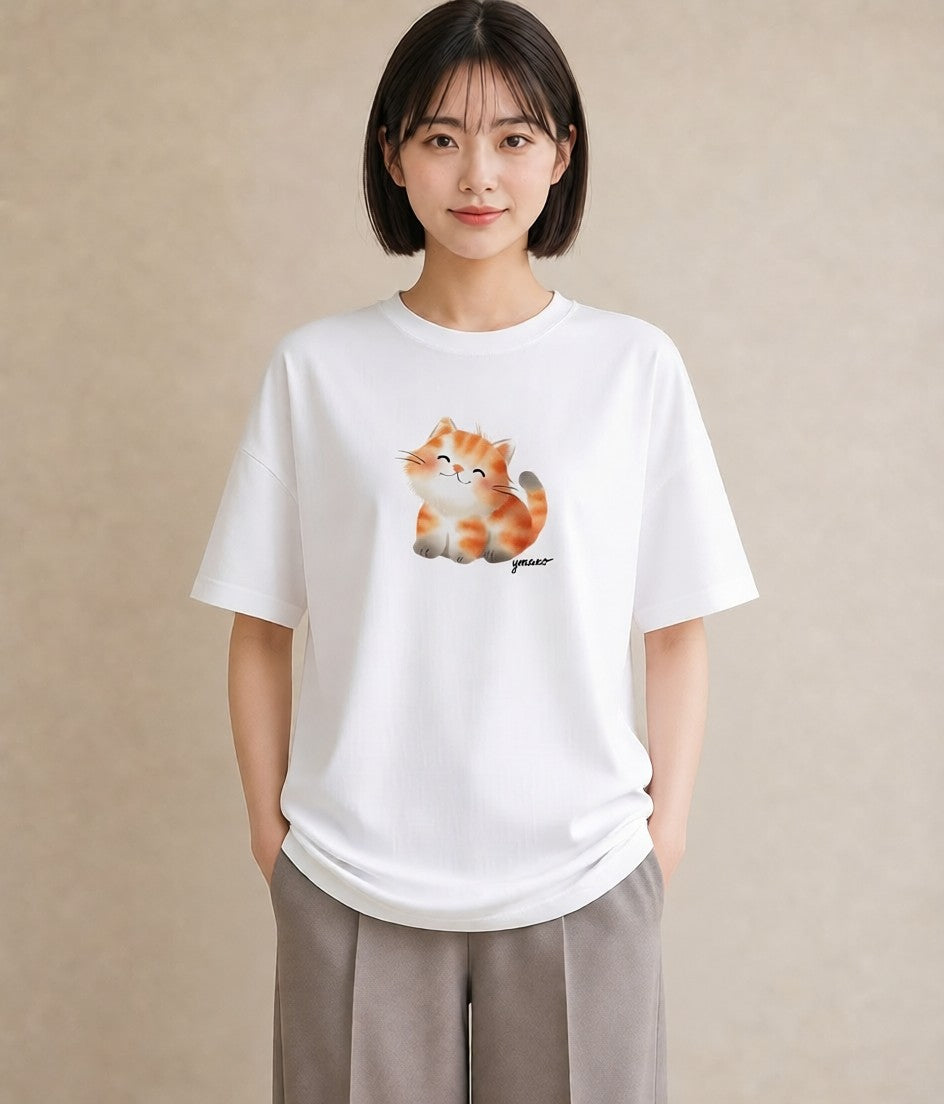 プリントTシャツ レディース ベンガル 猫 ねこ イラスト ユニーク 母の日 ビーチ 白T YMAZO