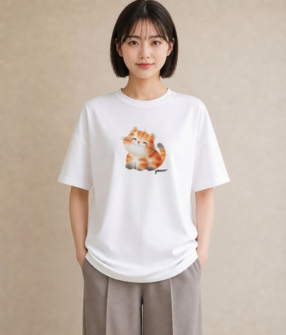 プリントTシャツ レディース ベンガル 猫 ねこ イラスト ユニーク 母の日 ビーチ 白T YMAZO