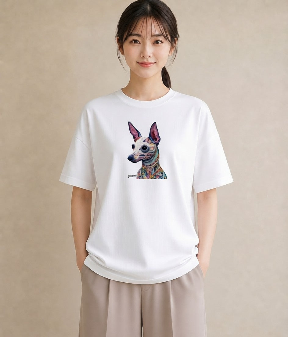 半袖Tシャツ レディース チワワ 犬 いぬ イラスト 可愛い 敬老の日 ホワイトデー 白T YMAZO