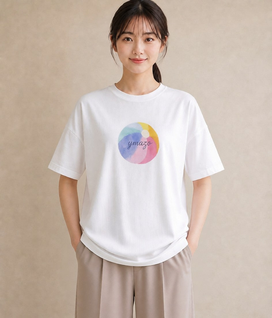 プリントTシャツ レディース だんご 食べ物 フード イラスト 休日コーデ 買い物 夏コーデ 白T YMAZO