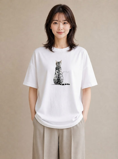 半袖Tシャツ レディース ラグドール 猫 ねこ イラスト カフェコーデ ホワイトデー 春服 白T YMAZO