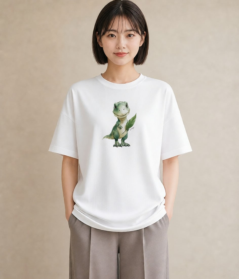 Tシャツ レディース レオパ ペット 動物 イラスト カフェコーデ 週末コーデ 敬老の日 白T YMAZO