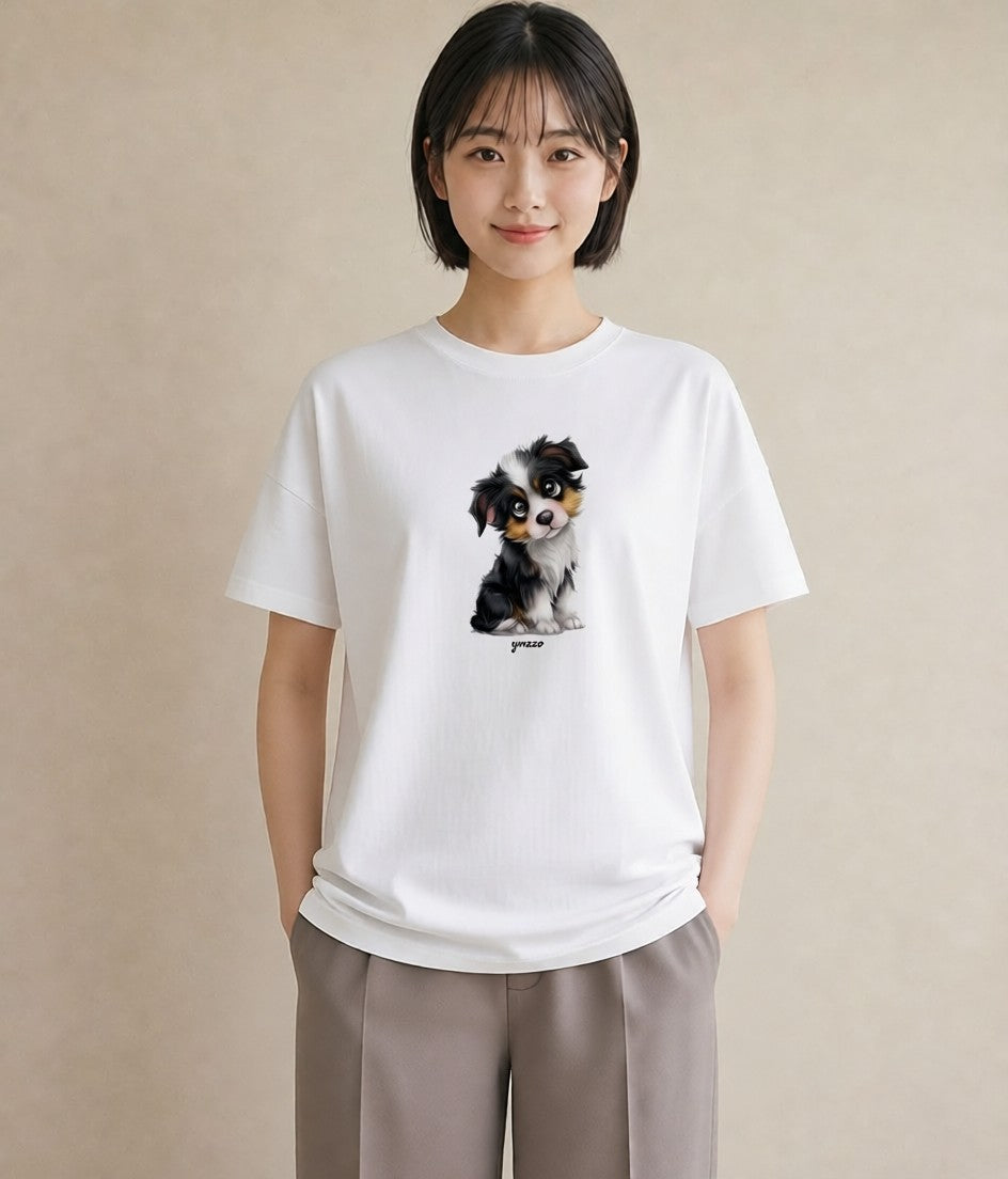 グラフィックTシャツ レディース わんこ 犬 いぬ イラスト 北欧風 旅行 母娘コーデ 白T YMAZO