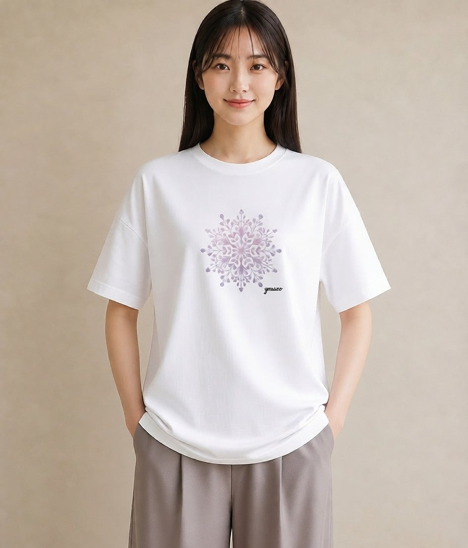 Tシャツ レディース レースハンカチ レース ハンカチ ナチュラル アンティーク イラスト お揃い 親子 白T YMAZO