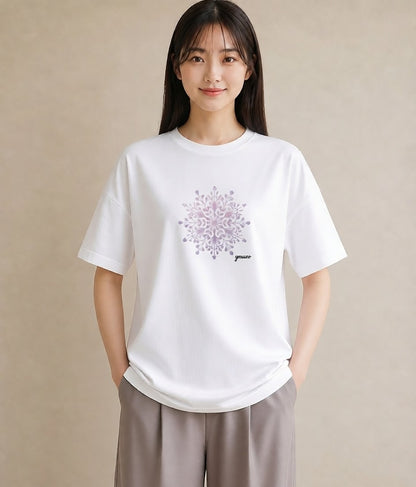 Tシャツ レディース レースハンカチ レース ハンカチ ナチュラル アンティーク イラスト お揃い 親子 白T YMAZO