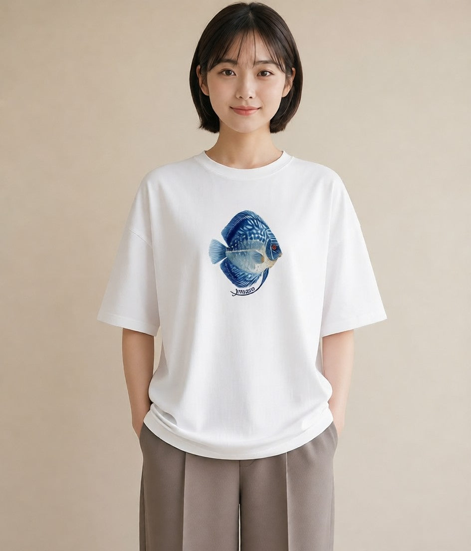 Tシャツ レディース ベタ ペット 動物 イラスト ラフカジュアル 夏コーデ 通学 白T YMAZO