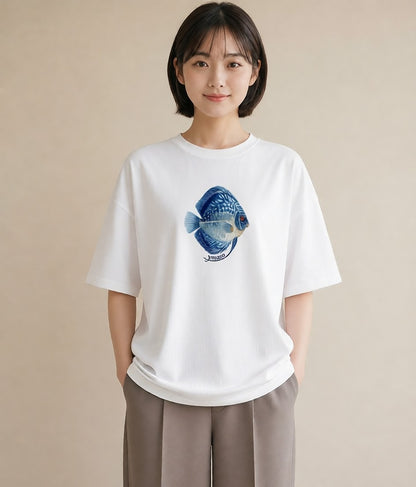 Tシャツ レディース ベタ ペット 動物 イラスト ラフカジュアル 夏コーデ 通学 白T YMAZO