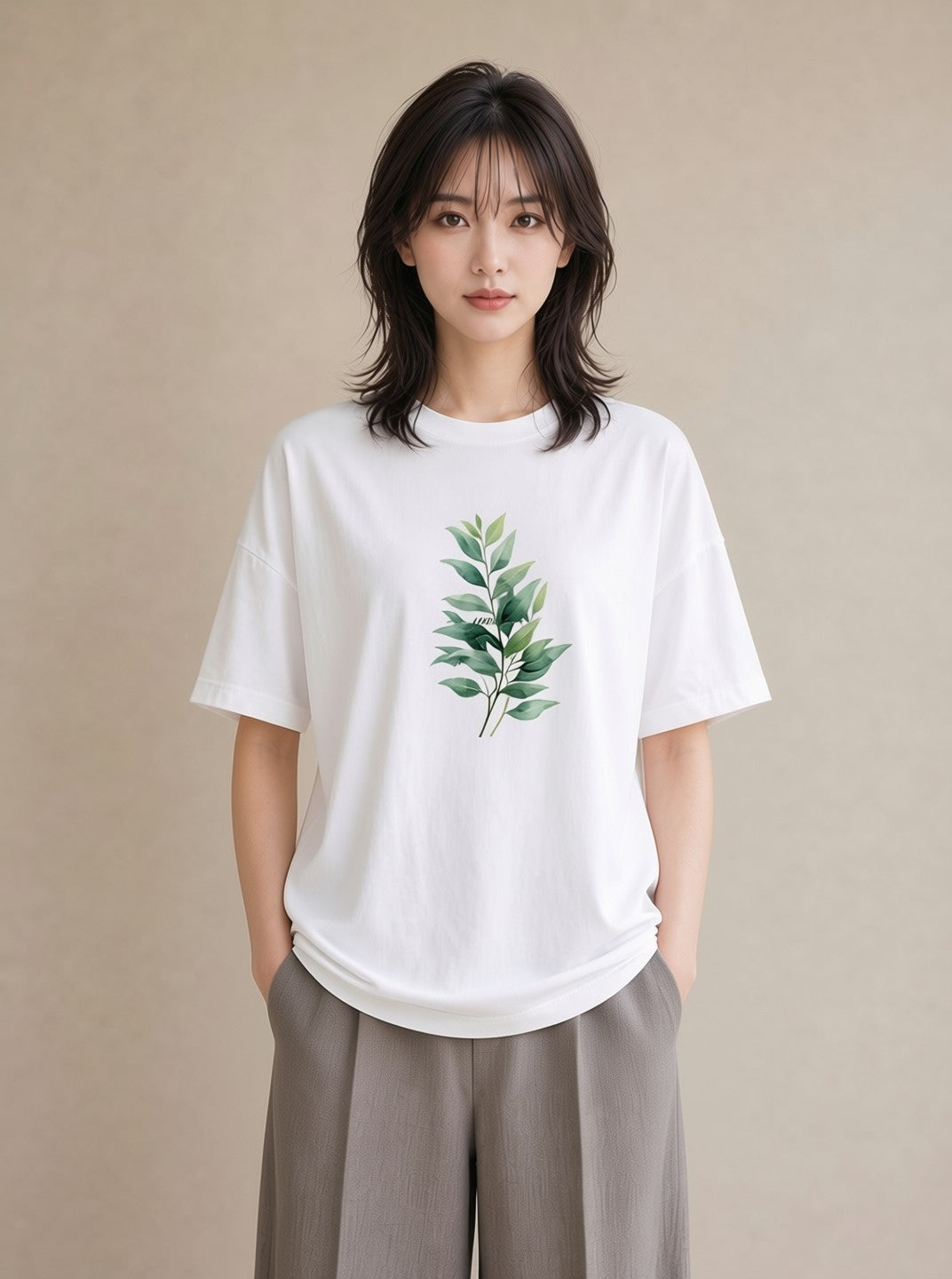 グラフィックTシャツ レディース 観葉植物 植物 ボタニカル イラスト ホワイトデー 春服 白T YMAZO