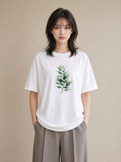 グラフィックTシャツ レディース 観葉植物 植物 ボタニカル イラスト ホワイトデー 春服 白T YMAZO