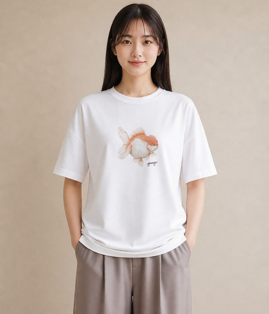 プリントTシャツ レディース ベタ ペット 動物 イラスト 水彩風 送別ギフト 通勤 白T YMAZO