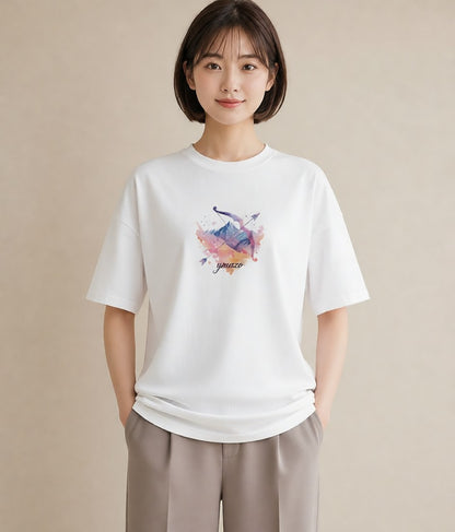 プリントTシャツ レディース 蟹座 星空 宇宙 イラスト こなれ感 秋コーデ おしゃれギフト 白T YMAZO