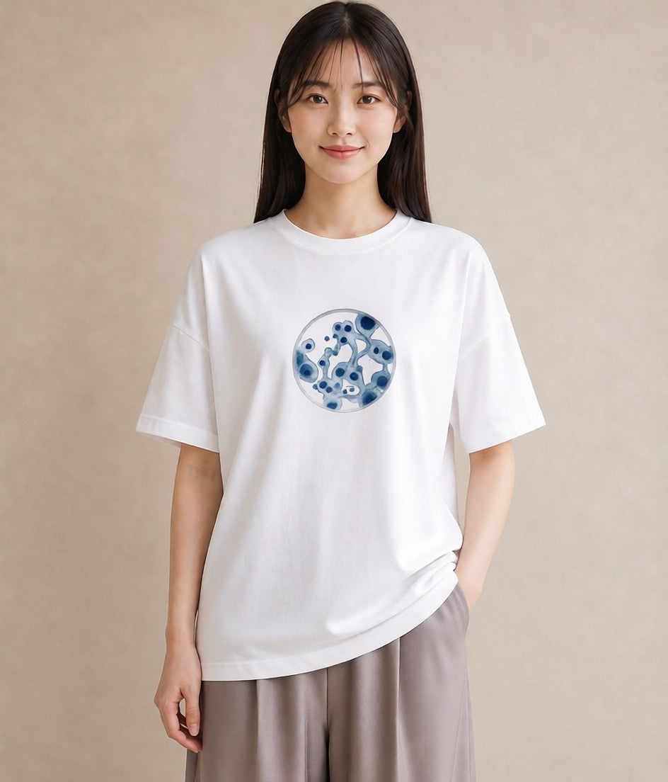 グラフィックTシャツ レディース 蟹座 星空 宇宙 イラスト ラフ お揃い 親子 白T YMAZO