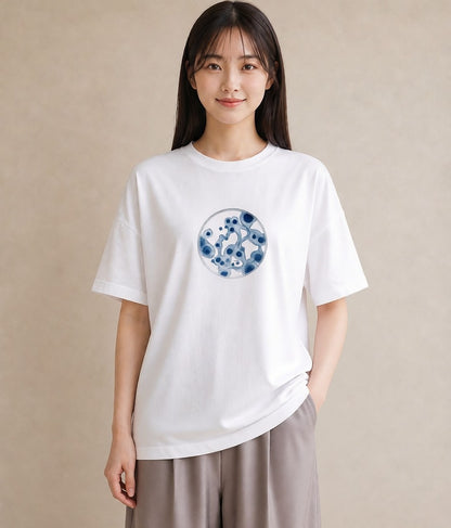 グラフィックTシャツ レディース 蟹座 星空 宇宙 イラスト ラフ お揃い 親子 白T YMAZO