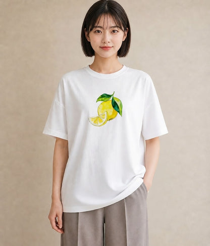 プリントTシャツ レディース パイナップル 食べ物 フード イラスト 休日コーデ ママ カフェ服 白T YMAZO