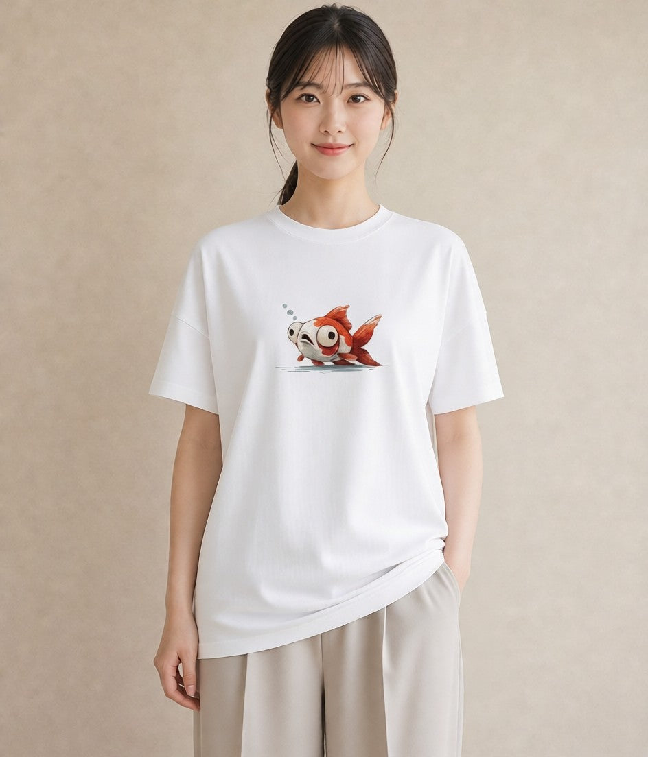 半袖Tシャツ レディース カクレクマノミ 海の生き物 海 イラスト ペアコーデ 秋コーデ 白T YMAZO