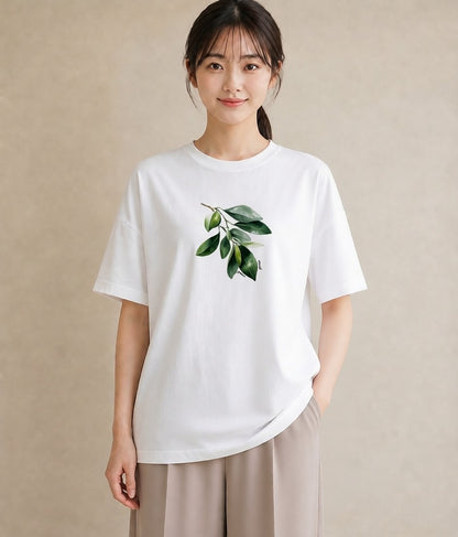 グラフィックTシャツ レディース アボカド 食べ物 フード イラスト シンプル 通勤 在宅 白T YMAZO