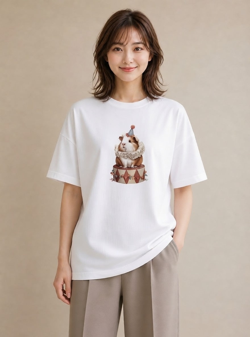 グラフィックTシャツ レディース ゴールデンハムスター ペット 動物 イラスト カジュアル 母娘コーデ 自分用 白T YMAZO