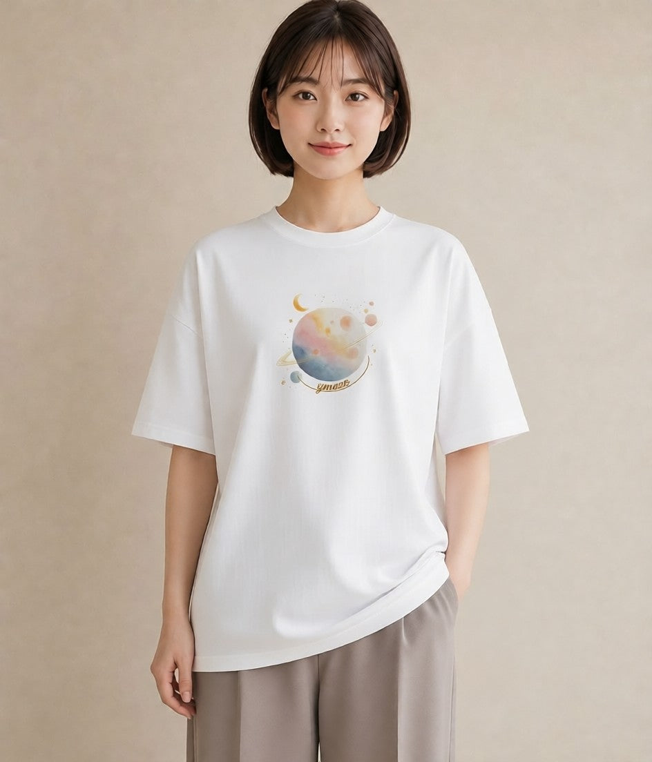 プリントTシャツ レディース 射手座 星空 宇宙 イラスト ゆるかわ ルームウェア ギフト 白T YMAZO