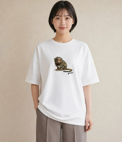 Tシャツ レディース ロボロフスキー ペット 動物 イラスト ヴィンテージ風 通勤 在宅 白T YMAZO