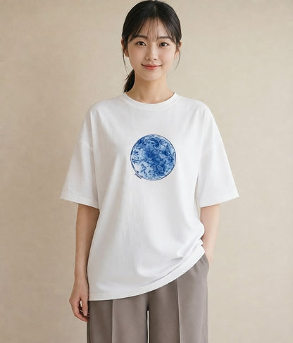 半袖Tシャツ レディース 水瓶座 星空 宇宙 イラスト 淡色 週末コーデ 敬老の日 白T YMAZO