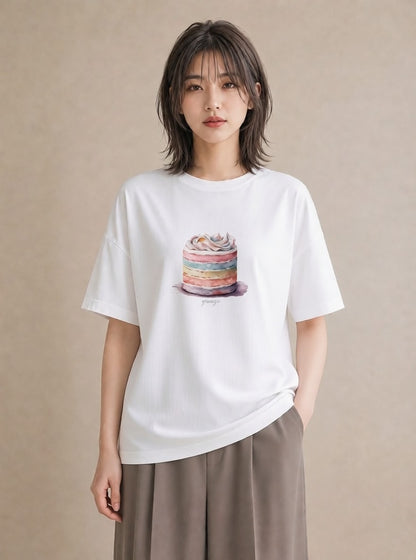 Tシャツ レディース マフィン 食べ物 フード イラスト シック 通学 誕生日プレゼント 白T YMAZO
