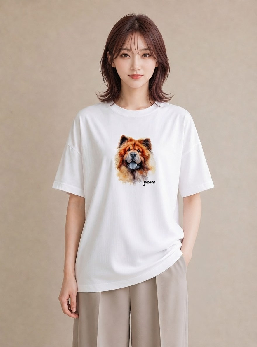 プリントTシャツ レディース 柴犬 しばいぬ 犬 いぬ イラスト ヴィンテージ風 ルームウェア ギフト 白T YMAZO