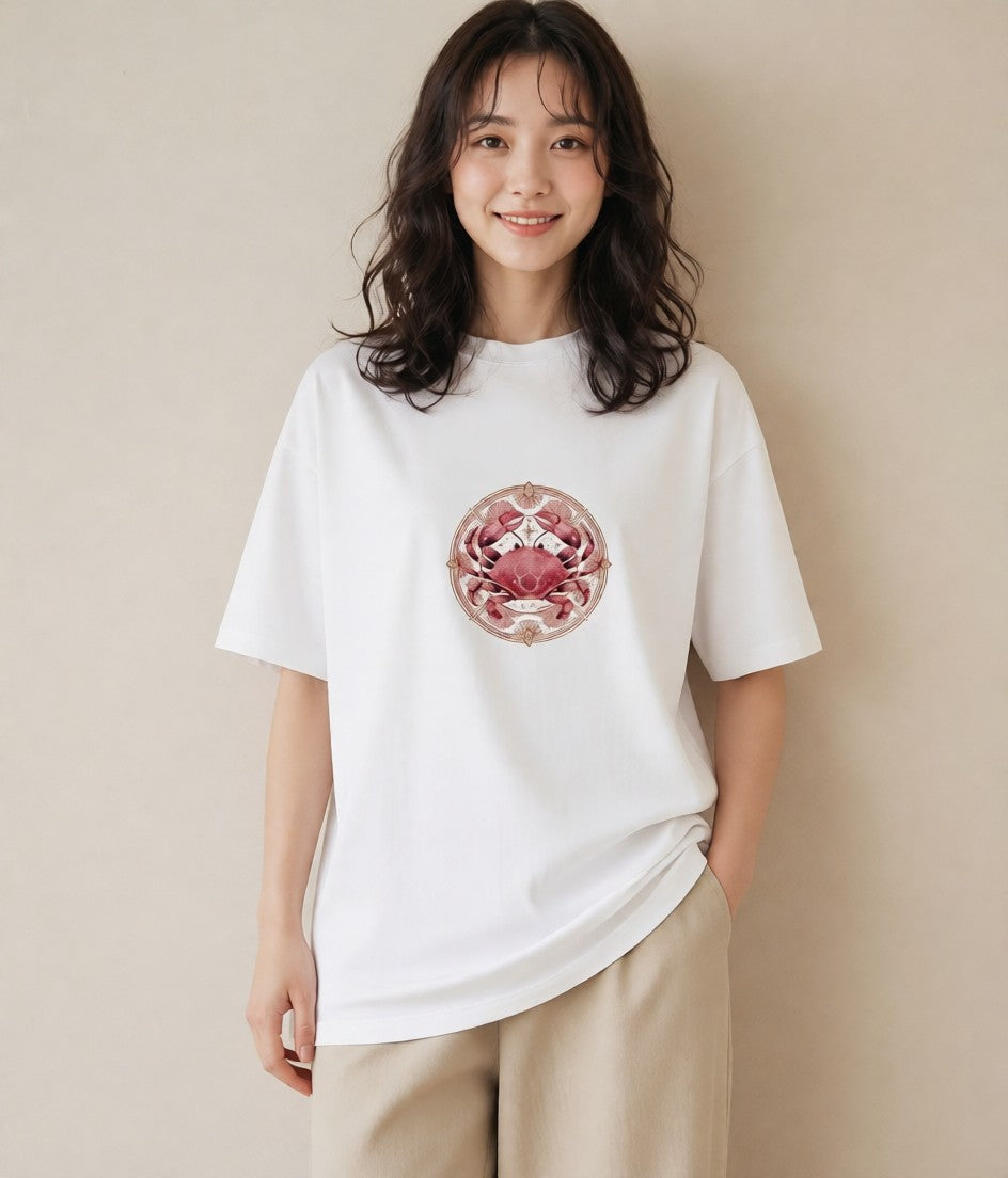 プリントTシャツ レディース 獅子座 星空 宇宙 イラスト ヴィンテージ風 おしゃれギフト 社会人 白T YMAZO