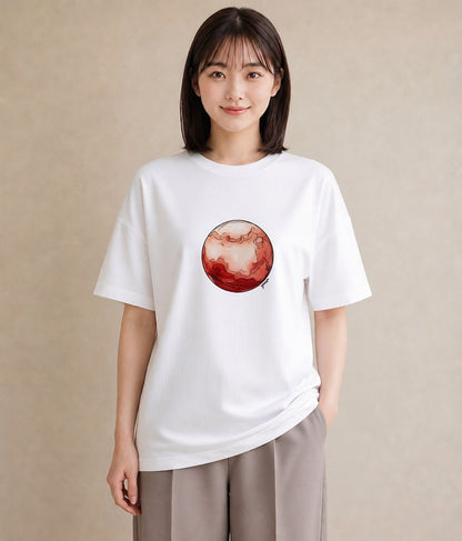 プリントTシャツ レディース オーロラ 星空 宇宙 イラスト 韓国風 女子会 お揃い 白T YMAZO